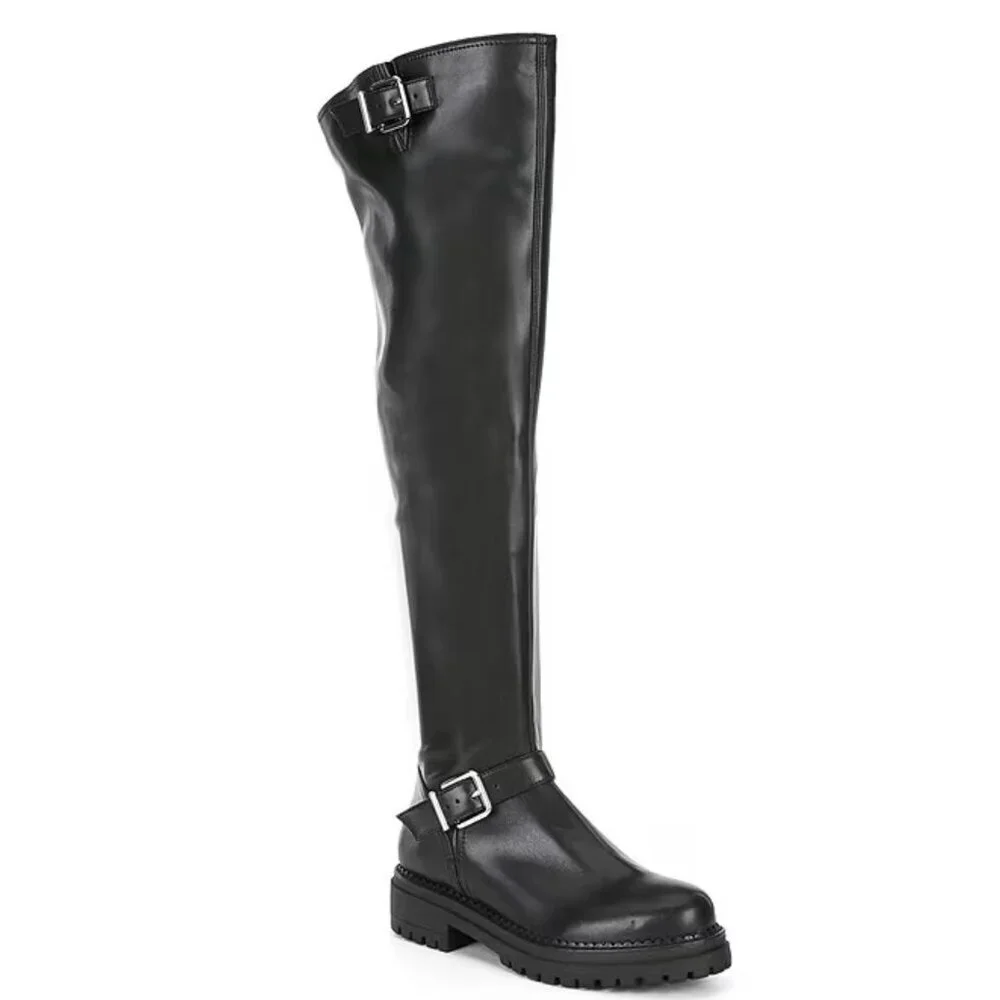 NEW GB Game-Changer Over-the-Knee Lug Sole Combat Boots in Black